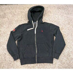 Polo Ralph Lauren Full Zip Sweatshirt Mens Small Black Louisville Cardinals Logo